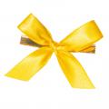 [F513304] Fertigschleife mit Clip Gelb Satin 60x40 mm